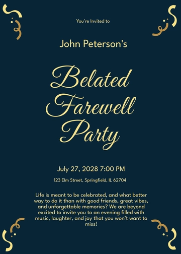 Free Farewell Party Invitation Template to Edit Online