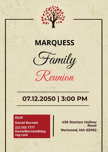 Free Vintage Family Reunion Invitation Template to Edit Online