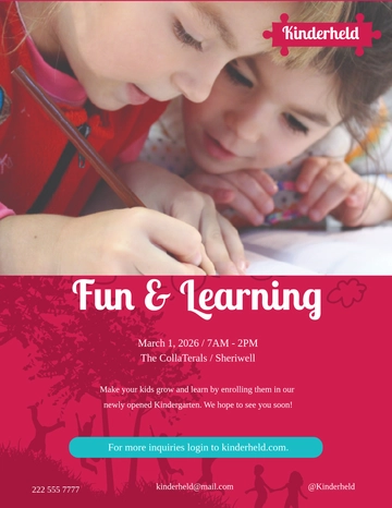Free Kindergarten Flyer Template to Edit Online