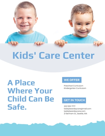 Free Kids Care Center Flyer Template to Edit Online