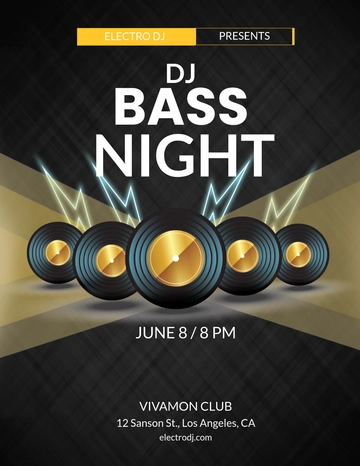Free Bass Night Flyer Template to Edit Online