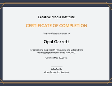 Free Training Completion Certificate Template to Edit Online