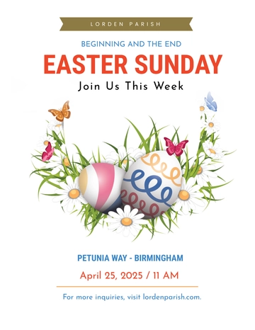 Free Easter Egg Sunday flyer Template to Edit Online