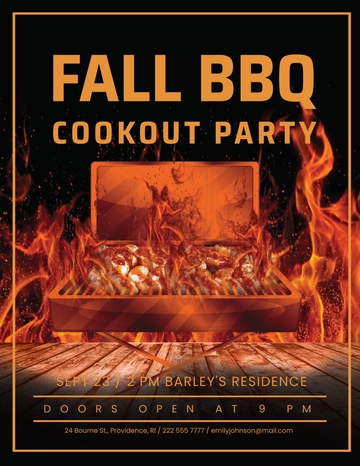 Free Fall BBQ Party Flyer Template to Edit Online