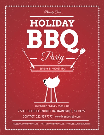 Free Holiday BBQ Flyer Template to Edit Online