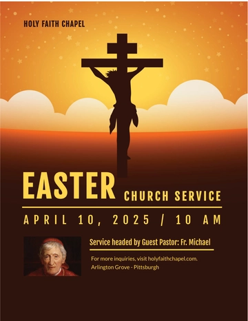 Free Easter Church Service Flyer Template to Edit Online