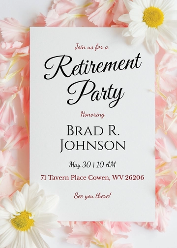 Free Floral Retirement Party Invitation Template to Edit Online