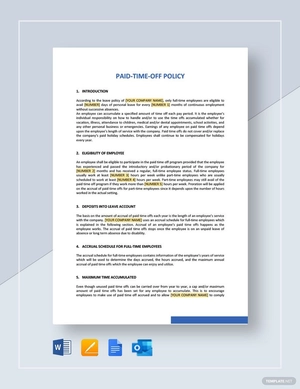 Paid-Time-Off Policy Template