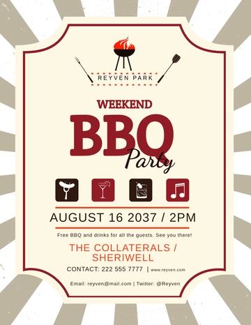 Free Weekend BBQ Flyer Template to Edit Online