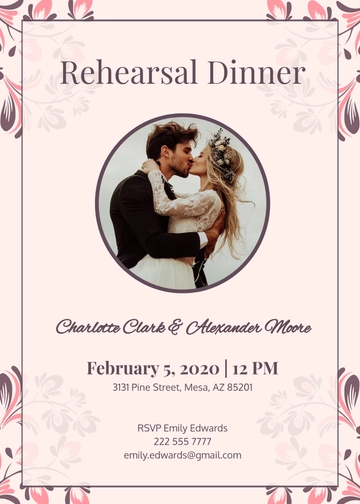 Floral Rehearsal Dinner Invitation Template - Edit Online & Download