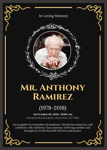 Free Funeral Invitation Template to Edit Online