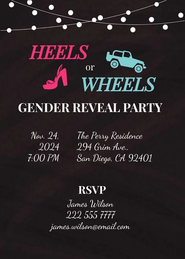 Free Chalkboard Gender Reveal Invitation Template to Edit Online