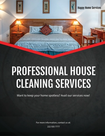 Free Simple House Cleaning Service Flyer Template to Edit Online