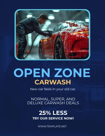 Free Professional Car Cleaning Service Flyer Template to Edit Online