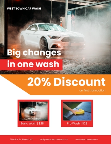 Free Sample Car Wash Flyer Template to Edit Online