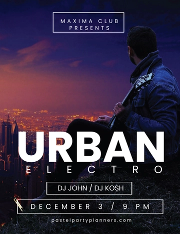Free Urban Electro DJ Flyer Template to Edit Online