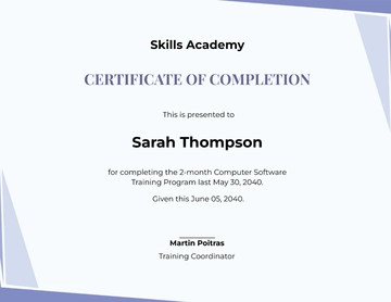 Free Completion of Training Certificate Template to Edit Online