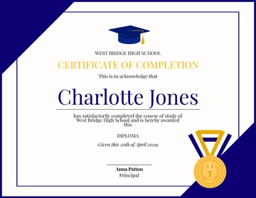 Free High School Diploma Certificate Template to Edit Online | Template.net