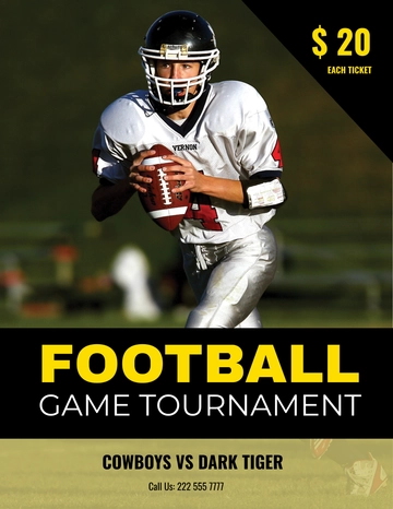 Free Football Tournament Creative Flyer Template to Edit Online