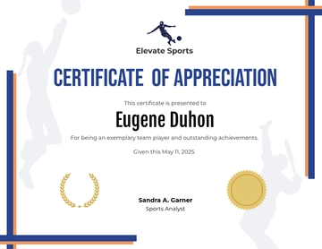 Free Sports Appreciation Certificate Template to Edit Online