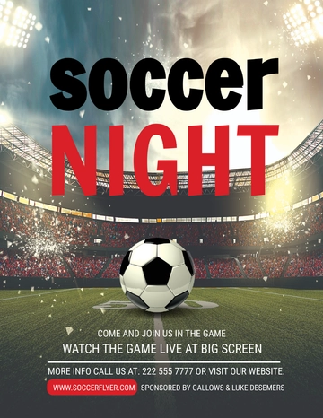 Free Soccer League Night Flyer Template to Edit Online