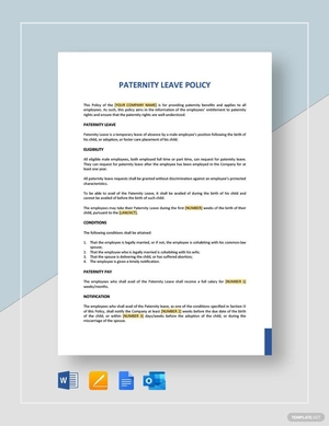 Paternity Leave Policy Template