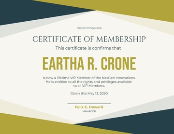 Free Golf Club Membership Certificate Template to Edit Online