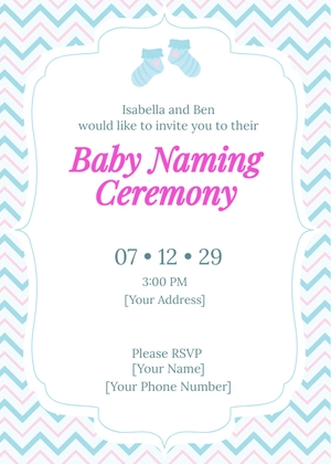Free Minimalist Baby Naming Ceremony Invitation Template to Edit Online