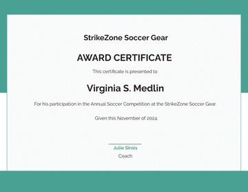 Free Editable Soccer Award Certificate Template to Edit Online