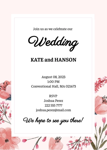 Free Blank Wedding Invitation Template to Edit Online