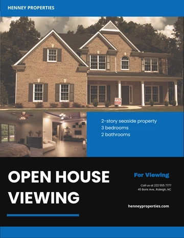 Free Open House Viewing Event Flyer Template to Edit Online