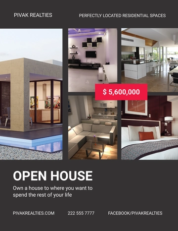 Free Simple Open House Flyer Template to Edit Online