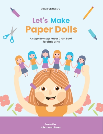 Free Paper Craft Book Cover Template to Edit Online