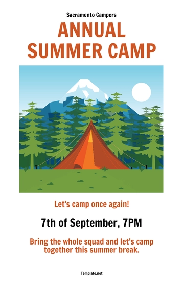 Free Summer Camp Poster Template to Edit Online