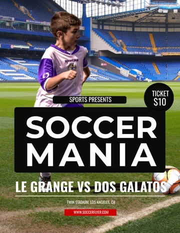 Free Soccer Mania Sports Flyer Template to Edit Online