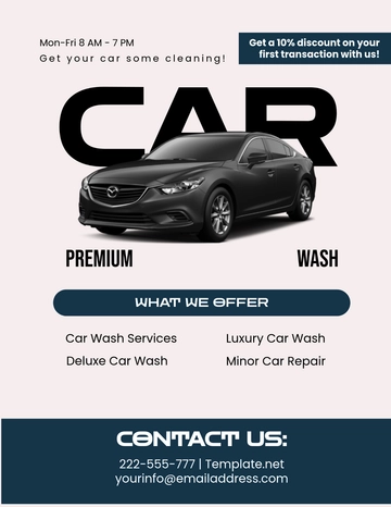 Free Simple Car Wash Business Flyer Template to Edit Online