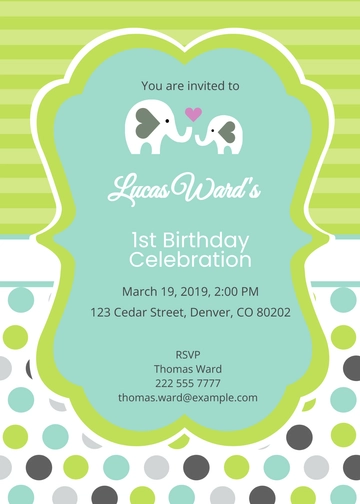 Free First Birthday Baby Invitation Template to Edit Online