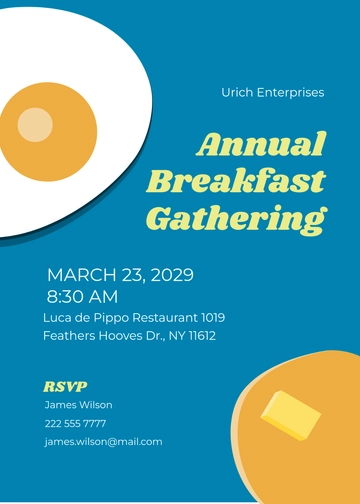 Business Breakfast Invitation Template - Edit Online & Download