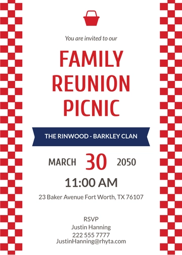 Free Family Reunion Picnic Invitation Template to Edit Online