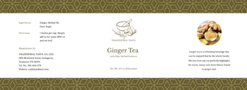Free Ginger Tea Bottle Label Template to Edit Online