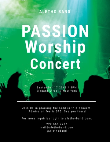 Free Passion Worship Conference Flyer Template to Edit Online
