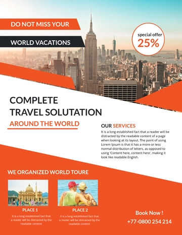 Travel Service Flyer Template - Edit Online & Download