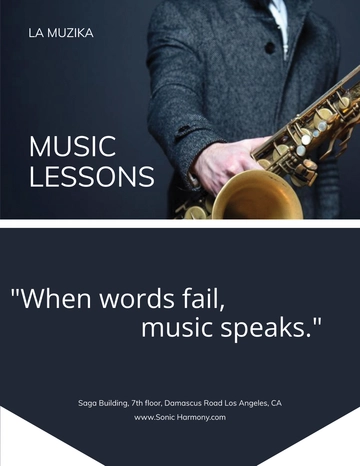 Free Music Learning Center Flyer Template to Edit Online