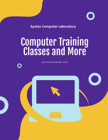 Free Computer Training Flyer Template to Edit Online