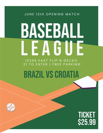 Free Baseball Sports Flyer Template to Edit Online