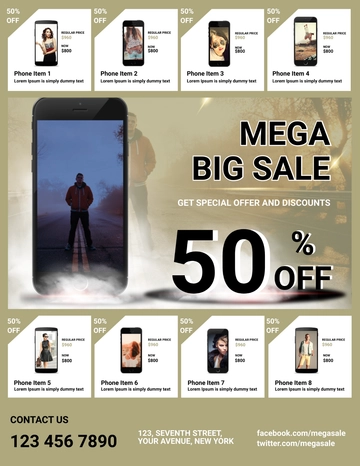 Free Mega Sale Flyer Template to Edit Online