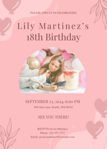 Debut Birthday Invitation Template - Edit Online & Download