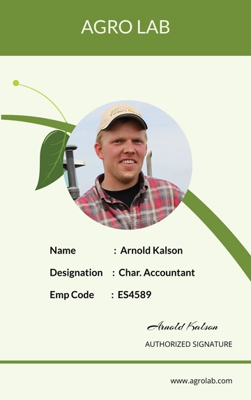 Free Agriculture Identity Card Template to Edit Online