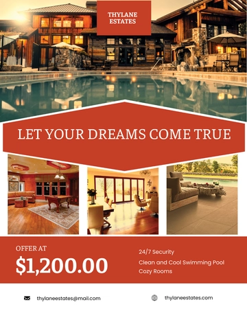 Free Real Estate Red Flyer Template to Edit Online