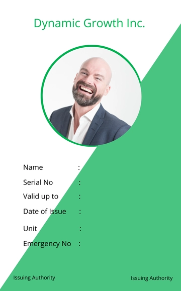 Free Staff Blank ID Card Template to Edit Online
